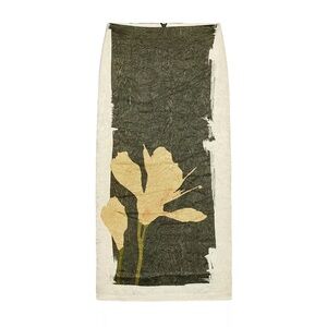 ZARA CREASE-EFFECT PRINT MIDI SKIRT